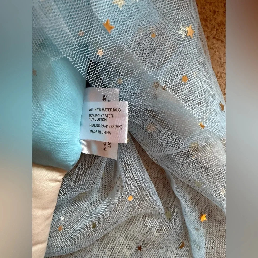 Creative Co-Op Blue Tulle Star Princess Doll with Gold Accents 19 inch